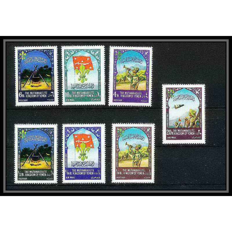 408 - Yemen kingdom MNH ** Mi N° 365 / 371 A Scout (Pfadfinder scouting world jamboree scouts) usa idaho 1967