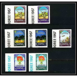 409b - Yemen kingdom MNH ** Mi N° 365 / 371 A Scout Pfadfinder world jamboree scouts usa idaho 1967 Non dentelé imperf