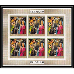 411 Fujeira MNH ** Mi N° 431 / 438 B scènes from the bible adam et eve jesus christ Non dentelé imperf feuilles sheet