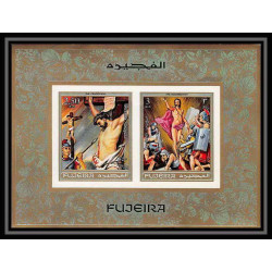 411b Fujeira MNH ** Mi N° 431 / 438 + bloc 20 B scènes from the bible adam et eve jesus christ Non dentelé imperf