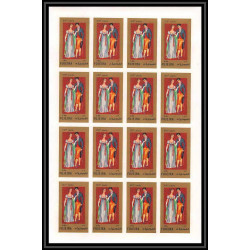 414 - Fujeira MNH ** Mi N° 870 / 874 B european costumes 15 to 19th century non dentelé (Imperf) feuilles sheets