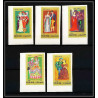 414c Fujeira MNH ** Mi N° 870 / 874 B european costumes 15 to 19th century non dentelé (Imperf) coin de feuille