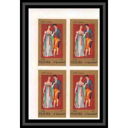 414d Fujeira MNH ** Mi N° 870 / 874 B european costumes 15 to 19th century non dentelé (Imperf) bloc 4