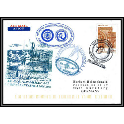 098254 AE BIO las palmas A-52 2007 espana espagne antarctic antarctique lettre cover