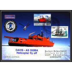 098255 helicopter davis AS-350BA 14/11/2007 australian antarctic territory antarctic antarctique lettre cover