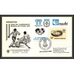 098263 1978 mundial fdc bloc argentine argentina Football soccer lettre cover