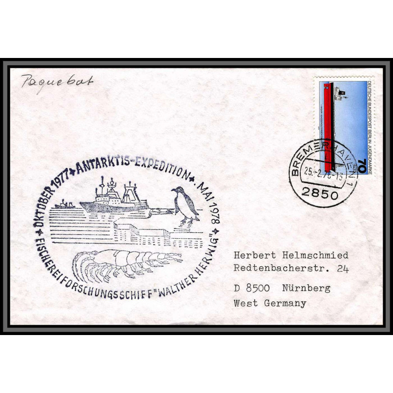 098269 antarktis expedition 1978 bremen allemagne germany antarctic antarctique lettre cover