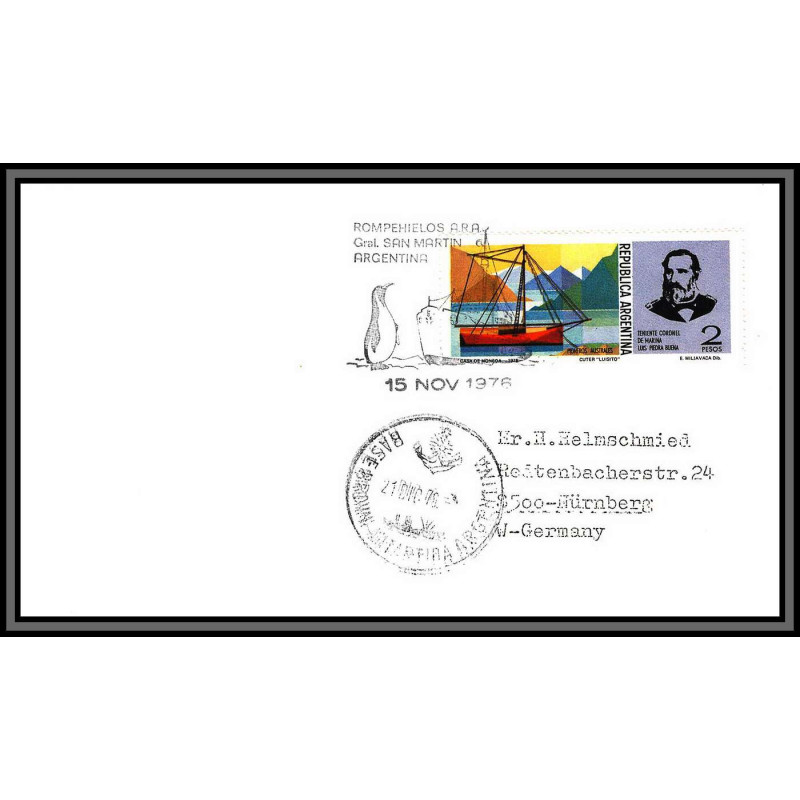 098275 san martin 15/11/1976 argentine argentina antarctic antarctique lettre cover