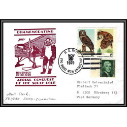 098289 aerial conquest of south pole 29/11/1979 us navy usa antarctic antarctique lettre cover