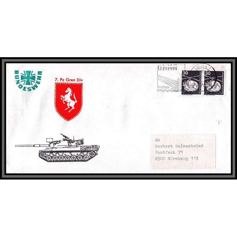098355 7e Panzerdivision tank 1978 allemagne germany lettre cover