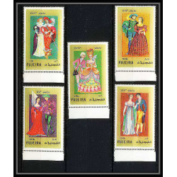 415b - Fujeira MNH ** Mi N° 870 / 874 A european costumes 15 to 19th century 