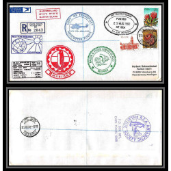 098444 ms/sa agulhas 29/8/1982 marion islands helicopter rsa south africa antarctic antarctique lettre cover