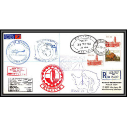 098450 ms/sa agulhas 25/12/1985 sanae 24 helicopter rsa south africa antarctic antarctique lettre cover