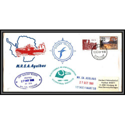 098457 ms/sa agulhas gough island cape town 10/11/1989 rsa south africa antarctic antarctique lettre cover
