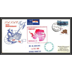 098460 ms/sa agulhas 9/2/1990 sanae 31 1959/1989 30th anniverary rsa south africa antarctic antarctique lettre cover