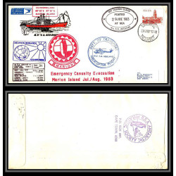 098461 ms/sa agulhas marion islands helicopter 2/8/1983 rsa south africa antarctic antarctique lettre cover