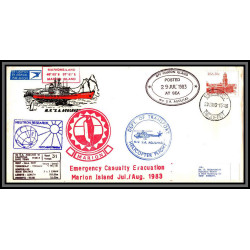 098461 ms/sa agulhas marion islands helicopter 2/8/1983 rsa south africa antarctic antarctique lettre cover