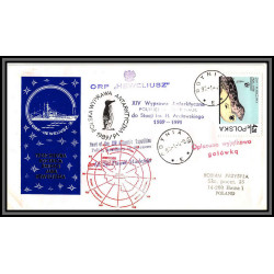 098466 orp heweliusz 4/1/1990 polska pologne 14ème antarctic expedition antarctique lettre cover
