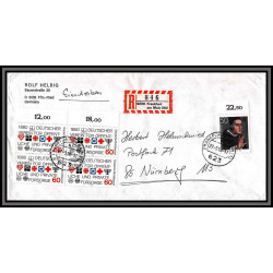 098485 BUND Nr 1044 recommandé 27/8/1980 bloc 4 allemagne germany lettre cover
