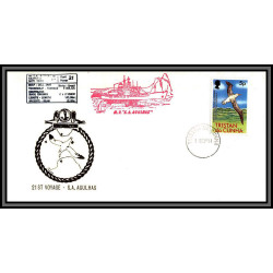 098498 21st voyage ms/sa agulhas 1/9/1981 tristan da cunha antarctic antarctique lettre cover