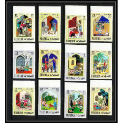 417b - Fujeira MNH ** Mi N° 186 /197 B oriental fairy tales the arabian nights non dentelé (Imperf)