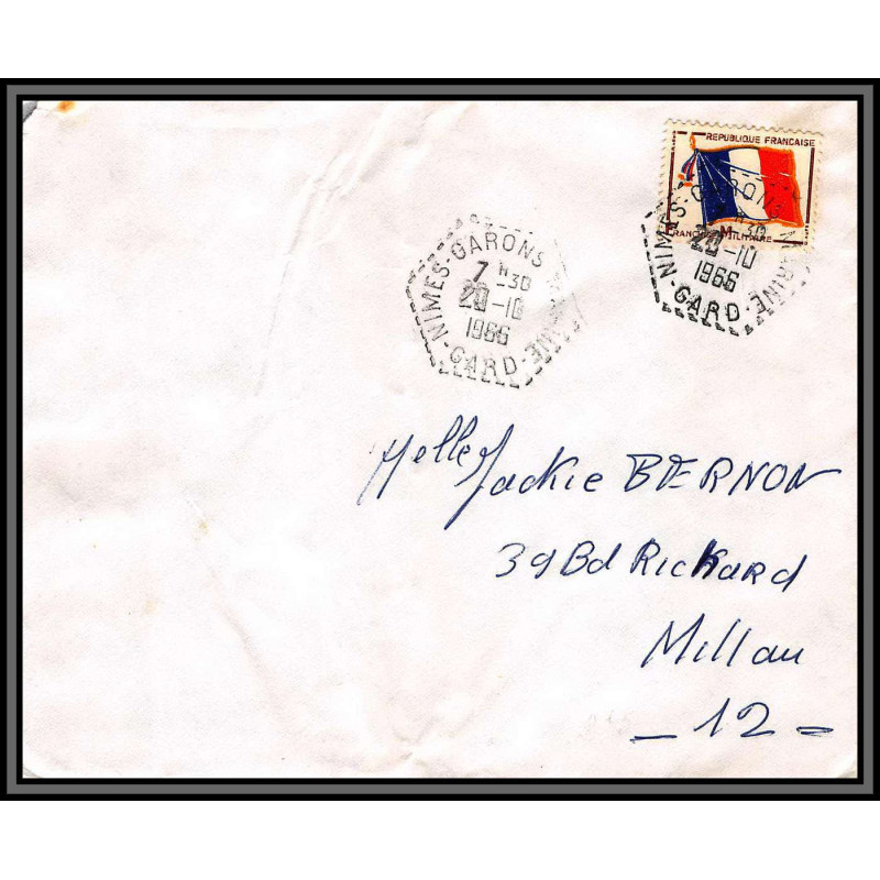 098849 france fm nimes garons 1966 naval navale lettre cover