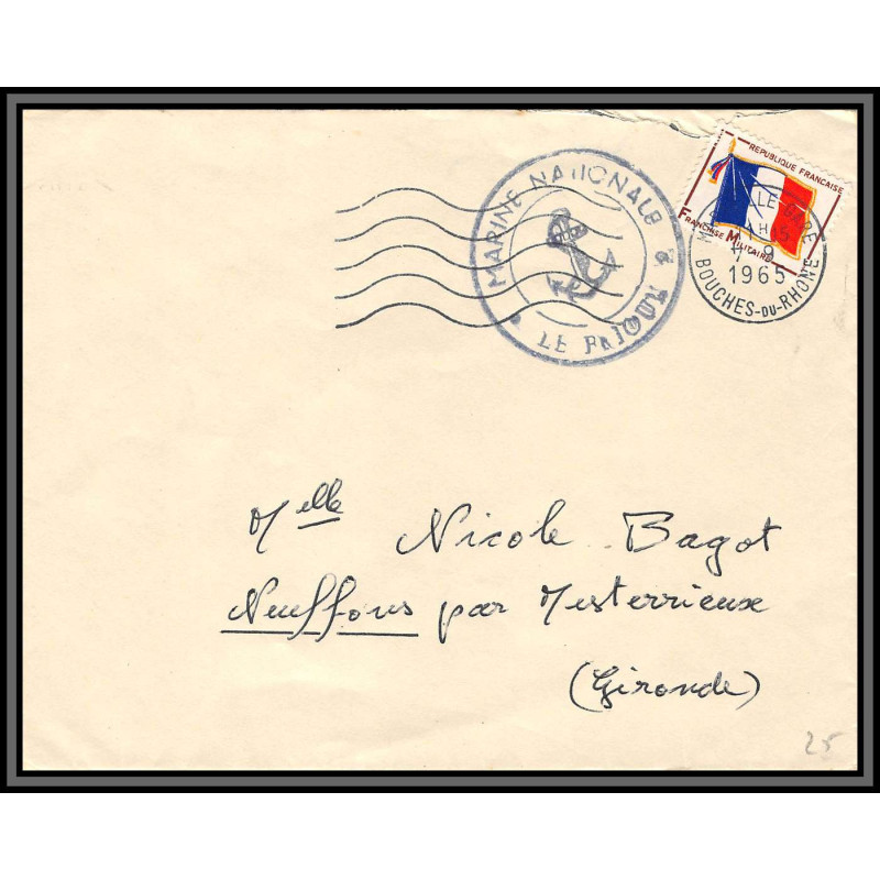 098850 france fm marine le frioul marseille 1965 naval navale lettre cover
