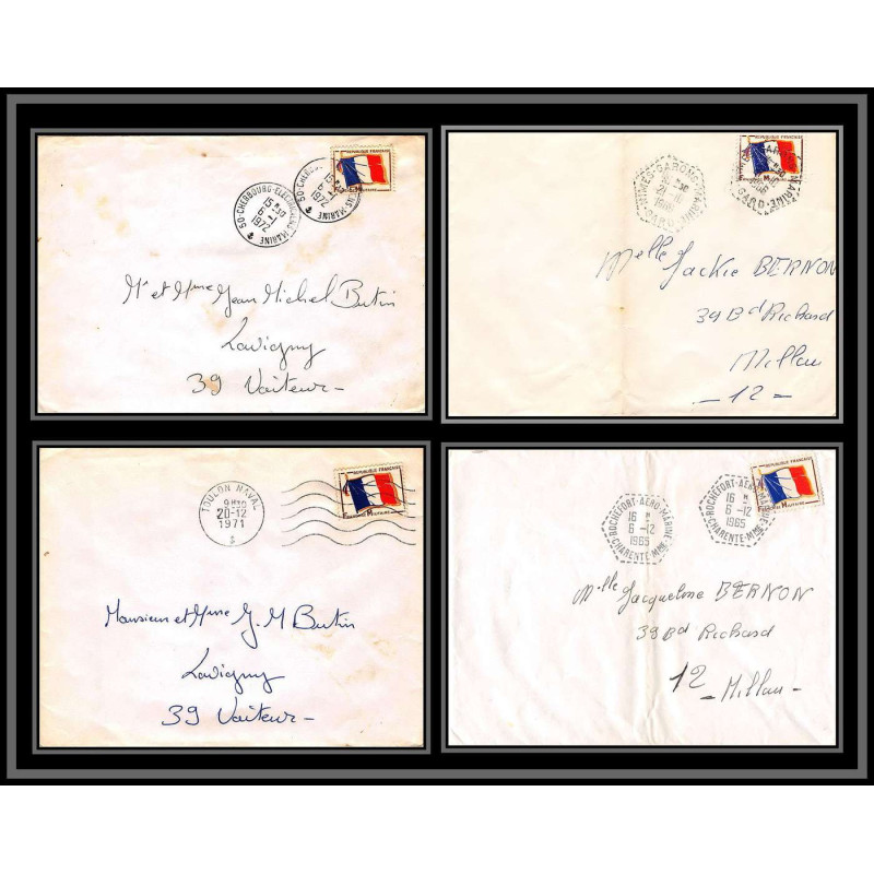 098852 france fm 13 naval navale lot 4 lettres cover