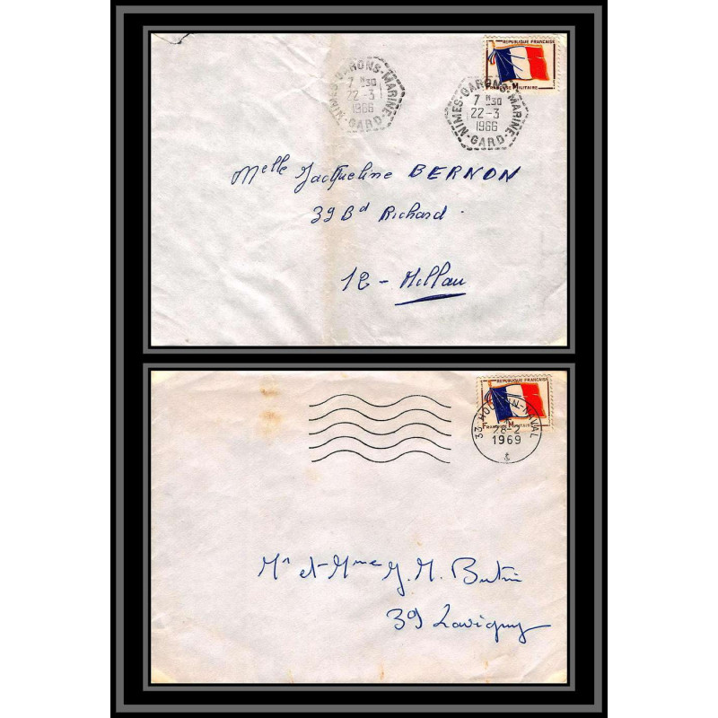 098855 france fm 13 naval navale lot 3 lettre cover