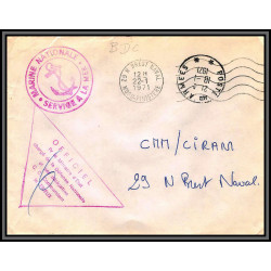 098868 france commandant le trieux 1971 brest 1971 fm naval navale lettre cover