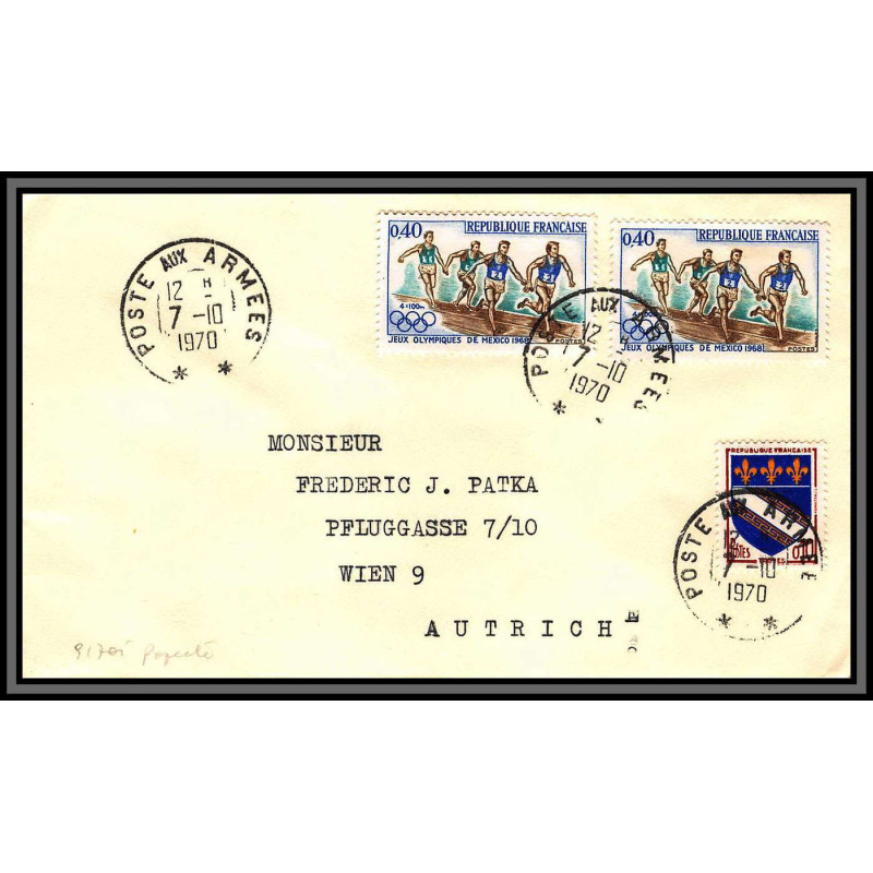 098871 france poste aux armées 1970 wien austria fm naval navale lettre cover