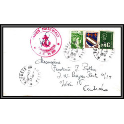 098877 france marine nationale sp 91.399 pour wien austria fm naval navale lettre cover