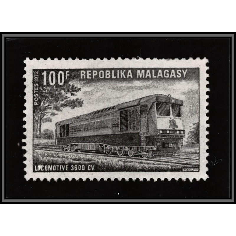 2787 N°503 Locomotive engine 3600CV train 503 Epreuve photo noir et blanc proof madagascar1972