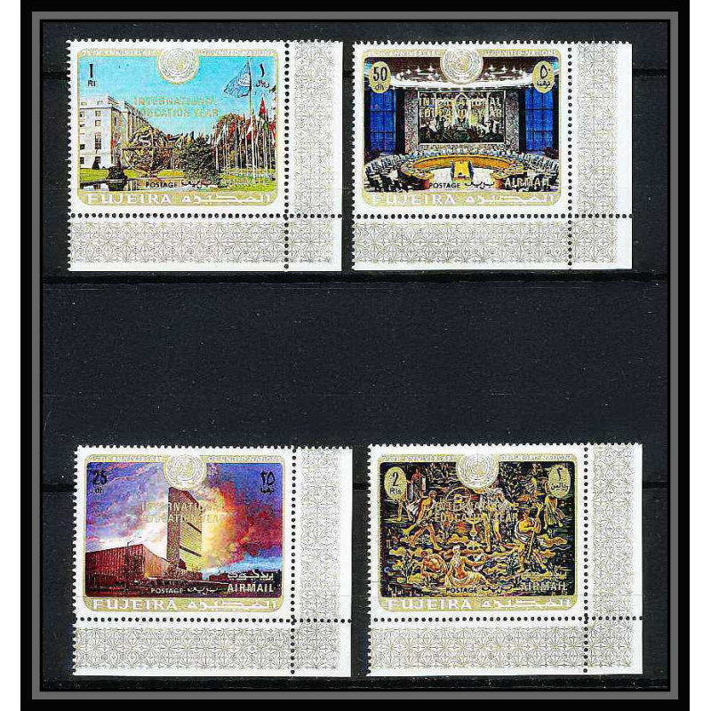 420d Fujeira MNH ** Mi N° 509 / 512 A overprint gold international education United nations nations unies ONU UNO ny
