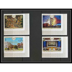 421f Fujeira MNH ** Mi N° 509 / 512 B overprint gold international education United nations ONU UNO non dentelé imperf