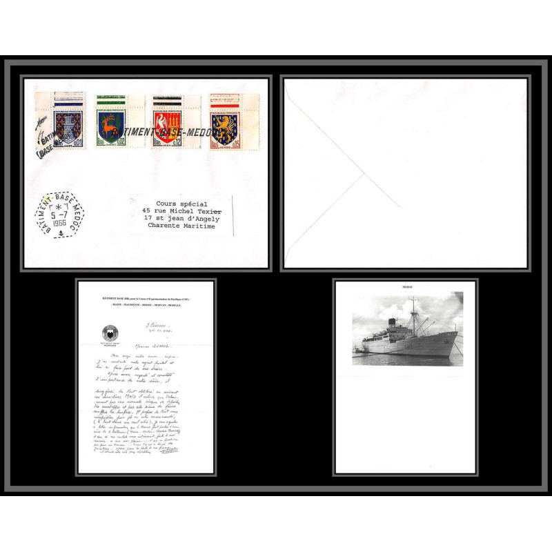 099069 griffe batiment base medoc 5/7/1966 charente angely france naval navale lettre cover