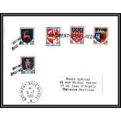 099070 griffe batiment base medoc 5/7/1966 charente angely france naval navale lettre cover