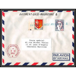 099098 griffe batiment base maurienne 11/10/1966 charente angely france naval navale lettre cover