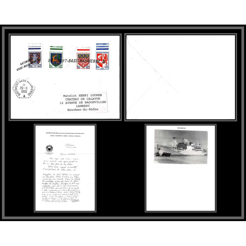099105 griffe batiment base maurienne 20/6/1966 lambesc france naval navale lettre cover