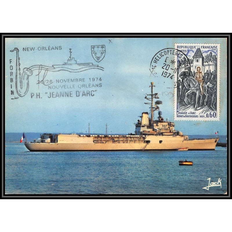 099402 Jeanne d'Arc porte-hélicoptères 1974 new orleans france naval navale carte postale postcard