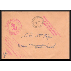 099434 3ème escadrille dragage 1964 force cotière toulon france naval navale lettre cover