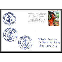 099438 vedettes de surveillance radiologique Palangrin II 2001 france naval navale lettre cover