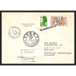 099446 djibouti marion dufresne 1988 commandant thierry signé france naval navale lettre cover