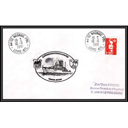 099448 Rhein-class tender st nazaire 1991 france naval navale lettre cover
