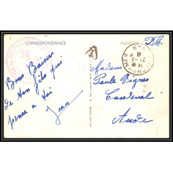099546 marine nationale toulon pour Caudeval 1941 aude taxe france naval navale lettre cover