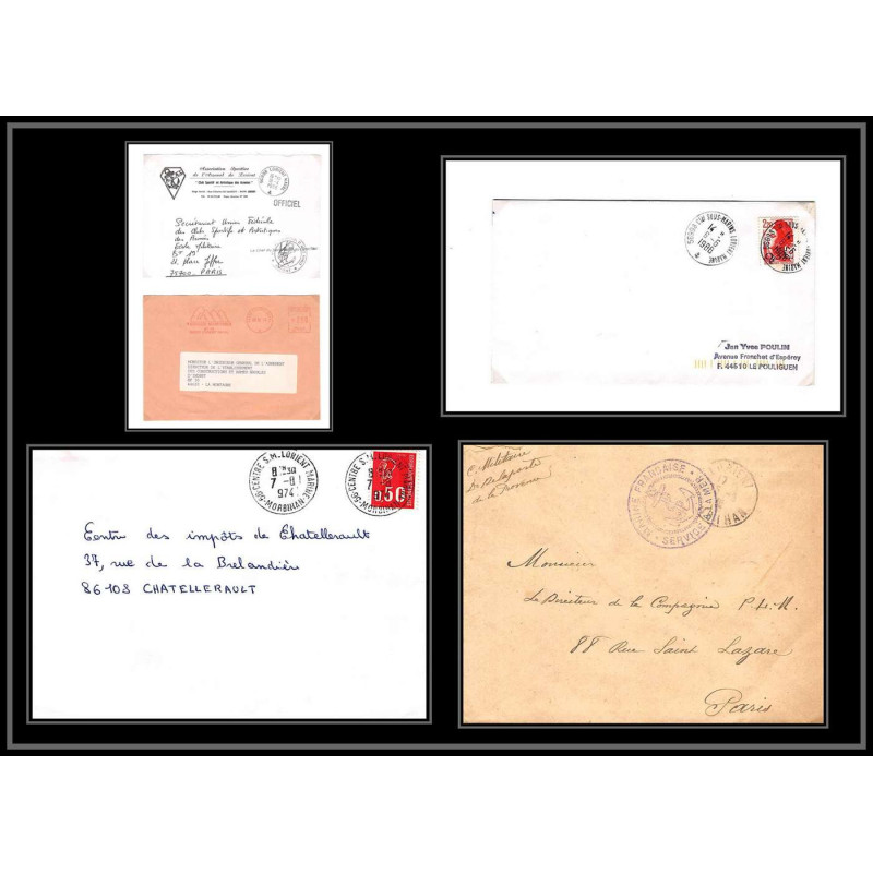 099589 bureau lorient sous marins france naval navale lot 4 lettres covers