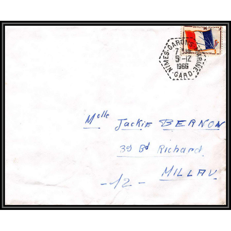 099592 bureau nimes garons fm 13 1966 france naval navale lettre cover