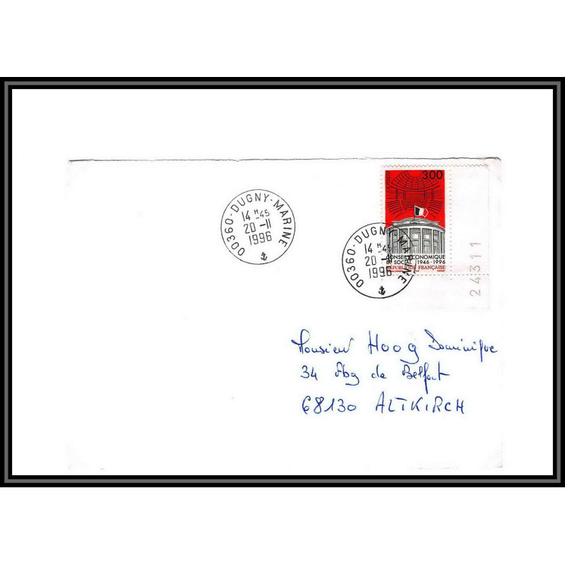 099596 bureau dugny marine 1996 france naval navale lettre cover