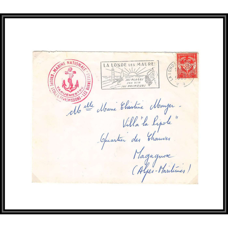 099611 la londe des maures 1963 fm 11 france naval navale lettre cover