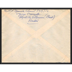 099663 france fm 11 dépot equipages La Chapelle-Chaussée 1952 naval navale lettre cover